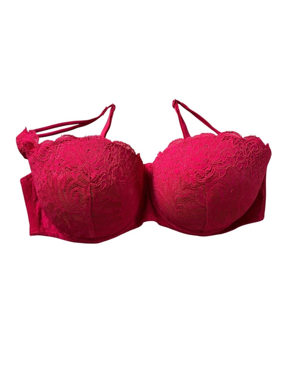 Victorias Secret Bra Womens 36D Pink Lace Push Up Underwire Padded Lined Strappy